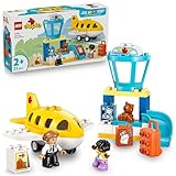 LEGO DUPLO Erster Besuch im Flughafen - Motorisches Lernspielzeug für Kleinkinder mit Flugzeug, 2 Figuren & Teddybär - Geschenk zum Geburtstag für Jungen und Mädchen ab 2 Jahren - 10443