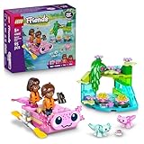 LEGO Friends Axolotl-Abenteuerboot - inkl. 2 Mini Puppen, 2 niedlichen Tierfiguren, Pflanzen, Blumen & Zubehör - Geburtstagsgeschenk für Mädchen ab 5 Jahren - 42681