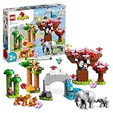 LEGO 10974 DUPLO Wilde Tiere Asiens, Spielzeug-Set aus Bausteinen mit Sound und Tierfiguren, mitunter Elefant, Panda und Tiger, inkl. Spielmatte, Geschenk für Kleinkinder, Mädchen und Jungen ab 2