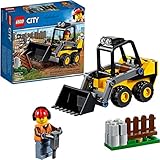 LEGO 60219 City Frontlader, Baumaschinen-Set mit Straßenarbeiter Minifigur