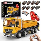 Mould King 17050 Technik Selbst Kran LKW Modell, 4012 Teile MOC Truck Ferngesteuert Klemmbausteine Bausatz Pneumatisches Gerät, Pneumatischer Kranwagen Bausteine für Kinder ab 14 Jahren/Erwachsene