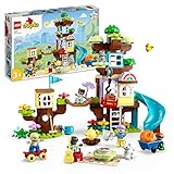 LEGO DUPLO 3-in-1 Baumhaus Spielzeug für Kleinkinder ab 3 Jahren, Mädchen und Jungen mit 4 Figuren, Tieren, Konstruktionsspielzeug mit Bausteinen und Einer Rutsche, Lernspielzeug 10993