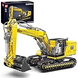 Mould King Technik Bagger, APP Ferngesteuert Motorisierter Raupenbagger Modell, High-Tech Motorisierter LKW-Modell Klemmbausteine Bauset für Jungen und Mädchen ab 14 Jahren