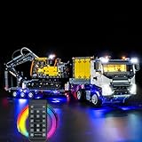 LocoLee Licht Kompatibel mit Lego Technic Volvo FMX LKW mit EC230 Electric Raupenbagger Fernbedienung Version, Nur Lichter Set - Kein Modell, Licht BeleuchtungSet Compatible with LEGO 42175