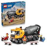 LEGO City Betonmischer - Lehrreiches Baufahrzeug Spielzeug mit 3 Minifiguren, drehbarer Trommel & Ausgießfunktion - Geburtstagsgeschenk für Jungen ab 7 Jahren - 60478