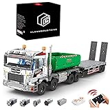DOYAY Technik LKW Mit Anhänger, 2950 Teile Technik Truck Ferngesteuert Auto mit Motoren, MOC Dumper mit Anhanger Bauset Kompatibel mit LKW Modell
