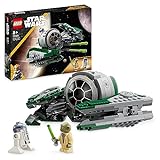 LEGO Star Wars Yodas Jedi Starfighter Bauspielzeug, Clone Wars Fahrzeug-Set mit Meister Yoda-Minifigur, Lichtschwert und Droide R2-D2-Figur 75360