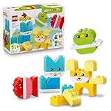 LEGO DUPLO 3-in-1 Kreative Tiere - Kleinkinder Lernspielzeug zur Förderung der Feinmotorik - Tierfiguren inkl. Hund, Katze, Vogel und Fisch - Geschenk für Babys, Mädchen und Jungen ab 1 Jahr - 10477