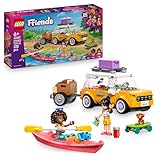 LEGO Friends Friendship Road-Trip Travel Car Toy with Trailer, 2 Mini Dolls, a Pet Dog Figure, Kayak & Fun Accessories incl. a Skateboard & Roller Skates - Building Set for 6+ Year Old Girls - 42659
