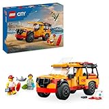 LEGO City Lifeguard Beach Rescue Truck Toy with 2 Minifigures and a Shark Figure - Building Set for 6+ Year Old Boys & Girls - Gifts for Beach-Loving Kids - 60453