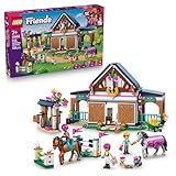 LEGO Friends Pferdestall und Reitschule - Lern-Spielset mit 3 Mini Puppen, 2 Pferdefiguren, einem Hundewelpen & Pflegezubehör - Geburtstagsgeschenk für Mädchen ab 7 Jahren - 42688