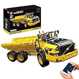 Mould King 17010 Technik Muldenkipper, Gelenktechnologie LKW Klemmblock, (6x6) ferngesteuertes Auto Klemmblock-Kit Autotransporter LKW
